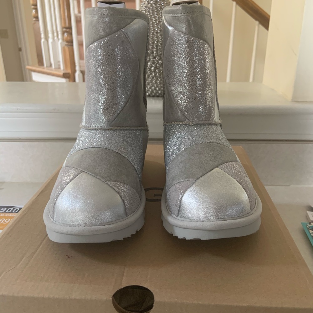 NEW UGG Classic PATCHWORK Glitter Boots